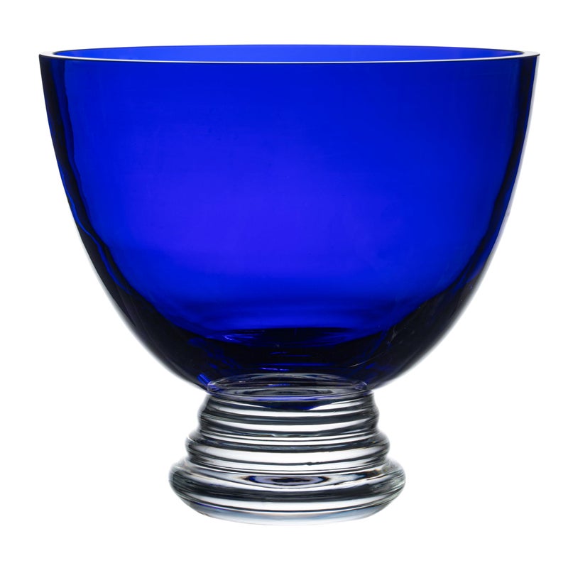 Barski Handmade Glass Round Footed Bowl, Cobalt, 8.5" D (8.5 Inches Diameter),Made in Europe - Image 1